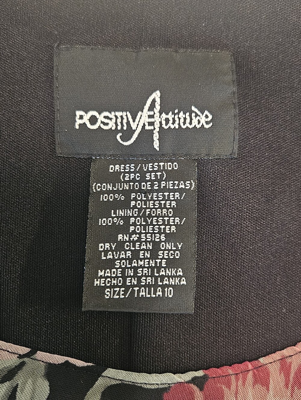 Positive Attitude SZ 10 Vintage Sleeveless Dark Floral A-Line Maxi Dress Lined - Picture 4 of 9